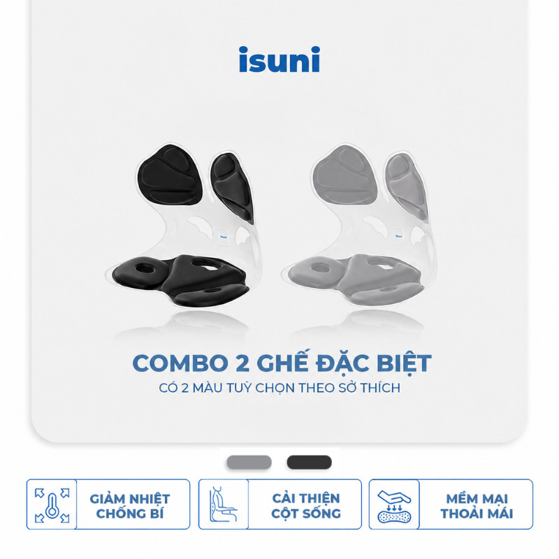 [COMBO 2 GHẾ] Ghế Công Thái Học ISUNI Cho Văn Phòng/Mẹ Bầu/Học Sinh Chống Gù Điều Chỉnh Tư Thế Ngồi
