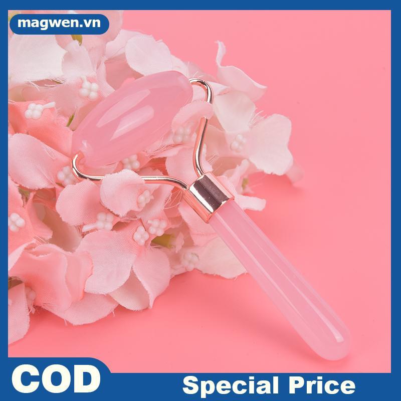 Magwen Natural Rose Quartz Facial Resin Roller Beauty Massage Tool Face VN