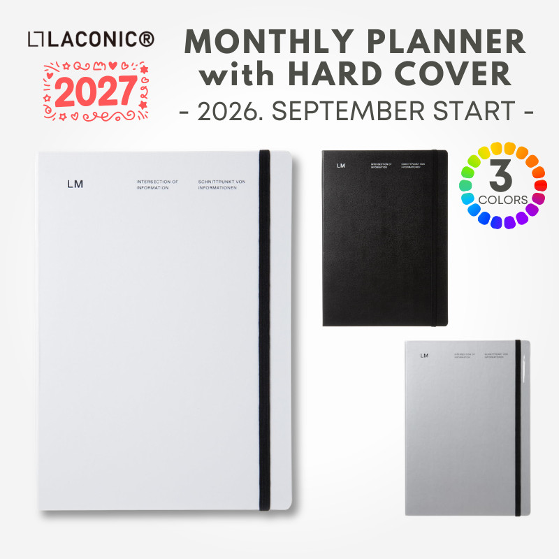 Laconic 2027 A5 Monthly Planner with Hardcover, Journal / Diary Stationery from Japan