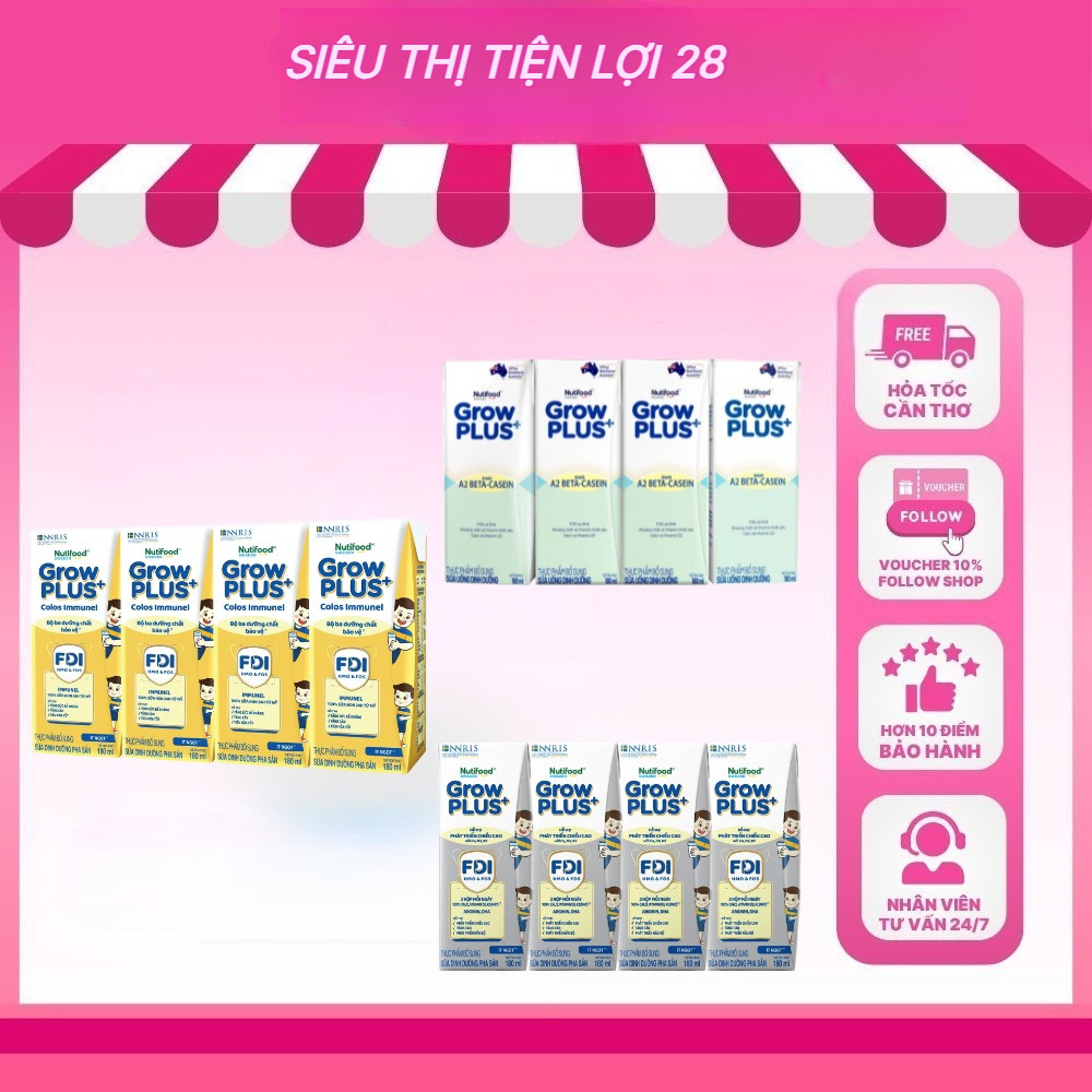 Sữa Công Thức Pha Sẵn Nutifood Sweden Grow PLUS + Bạc, Vàng Immunel, A2 beta casein 110 ml / 180 ml