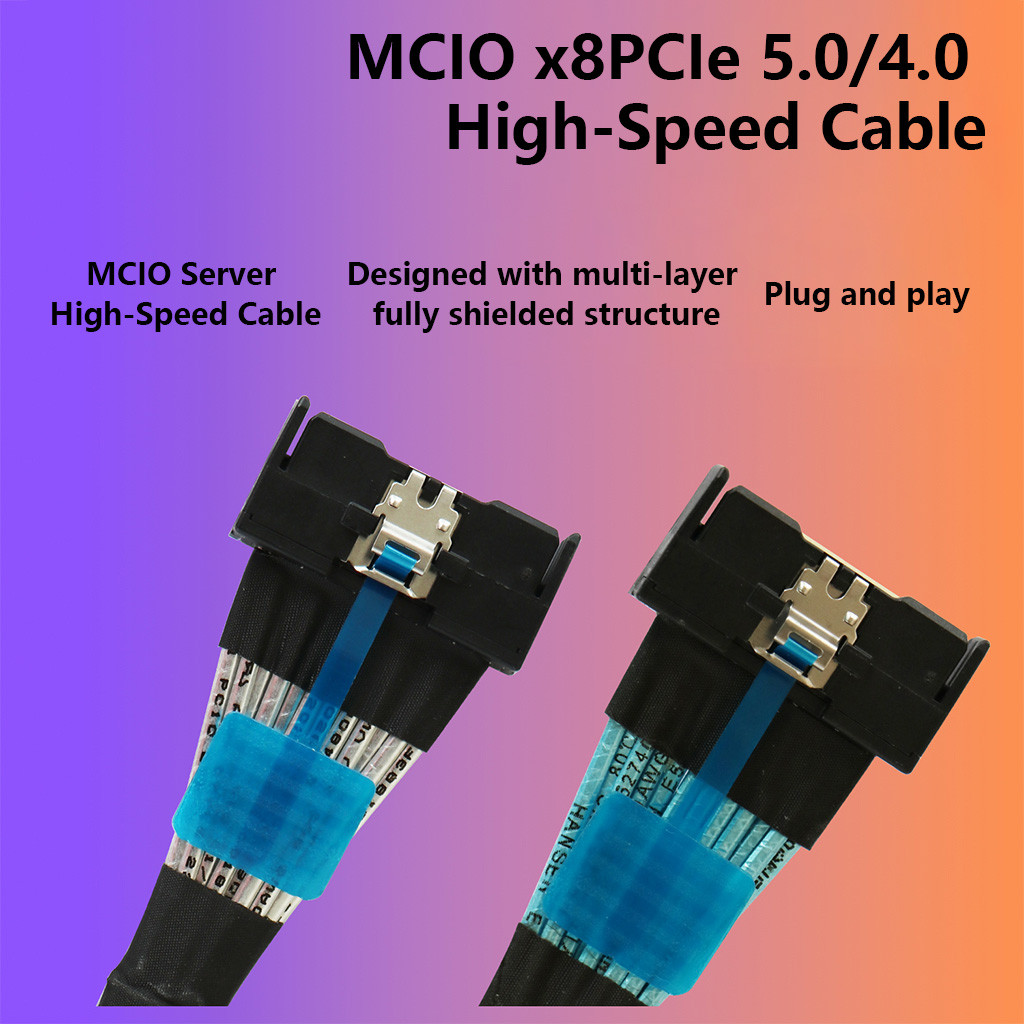 XT-XINTE MCIOX8 Cáp Dữ Liệu PCIE4.0 PCIE5.0 Máy Chủ Cáp Kết Nối Cáp Tốc Độ Cao GEN4 GEN4 Thẳng Nam Đ
