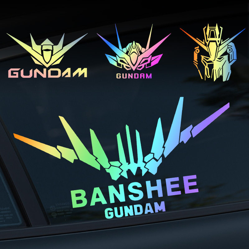 GUNDAM Di Động Phù Hợp Với Miếng Dán Xe Máy Xe Máy Điện Xe Dán GUNDAM Vỏ Máy Tính Phản Quang Chống N