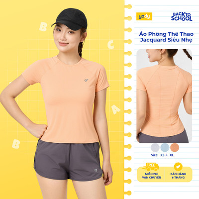 Áo Phông Nữ Yody Thê Thao Jacquard Siêu Nhẹ Co giãn cao đàn hồi Thoáng khí WATS26S010
