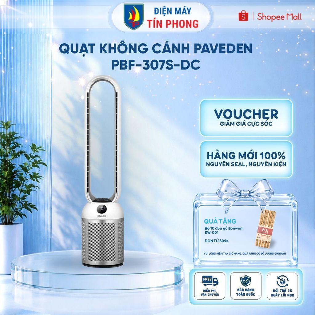 Quạt Không Cánh Tích Hợp Lọc Không Khí Ion Bạc Paveden PBF-307S-DC - Đổi mới 365 ngày