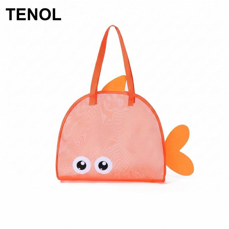 Trẻ em Sand Play Carrie Kids Túi lưới Tote Thiết kế động vật biển cho màu cam