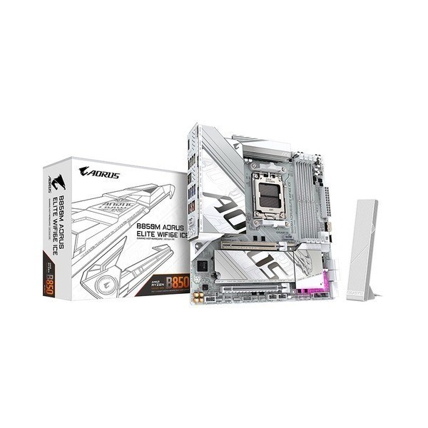 Mainboard Gigabyte B850M AORUS ELITE WIFI6E ICE AM5 DDR5 , mATX - Chính Hãng | BH 36 Tháng