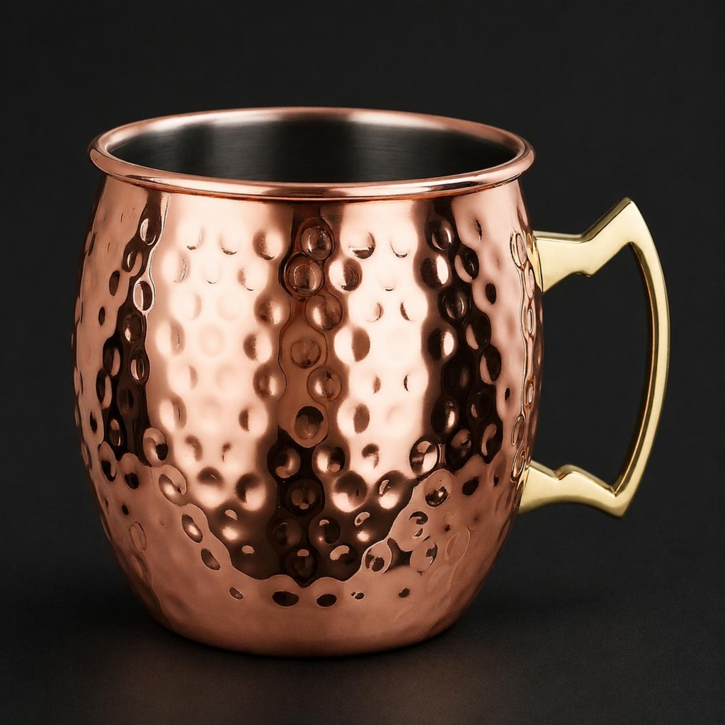 Moscow Mule Cup Pinkish-Gold Gold Moscow Mule Mug Búa kim loại Cốc bên Tay cầm bằng thép không gỉ Cố