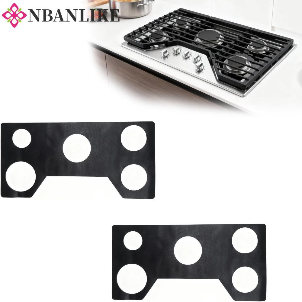 Vỏ bếp gas NBANLIKE, Tấm bảo vệ bếp gas bằng silicon chống dính chịu nhiệt, Tấm đệm bếp gas hình chữ