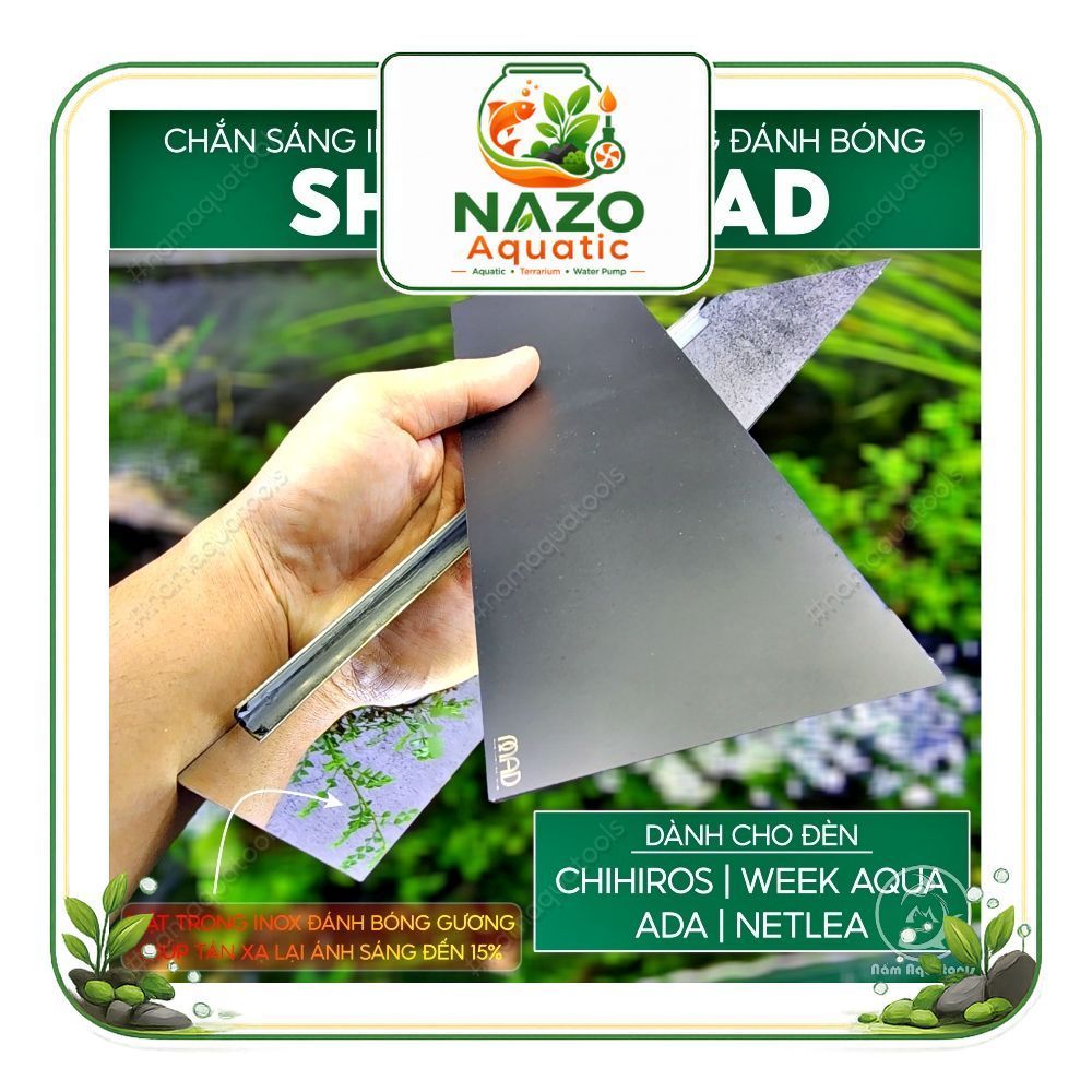 MAD SHADE – Máng che inox gương cho đèn CHIHIROS, WEEK, NETLEA, tăng sáng – giảm chói hồ thủy sinh N