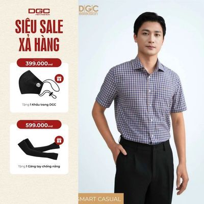 Áo Sơ Mi Nam Ngắn Tay DGC Dáng Smart Casual Phong Cách Trẻ Trung - SASNBE71M