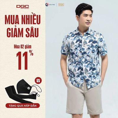 Áo Sơ Mi Nam DGC Dáng suông Regular, In Họa Tiết Phong Cách Trẻ Trung - SASNBC03M