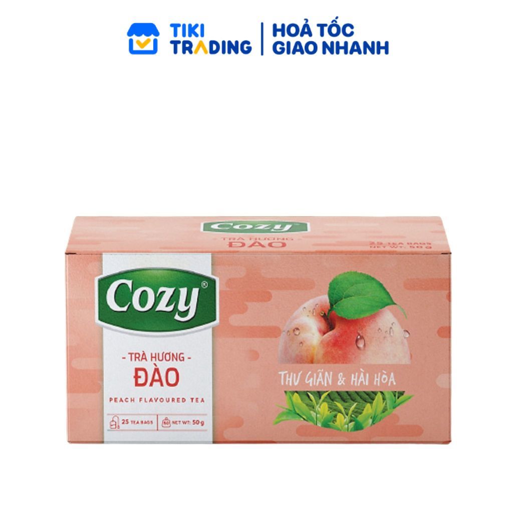 Cozy Trà Cozy túi lọc Hương Đào 25 túi x 2g Hộp