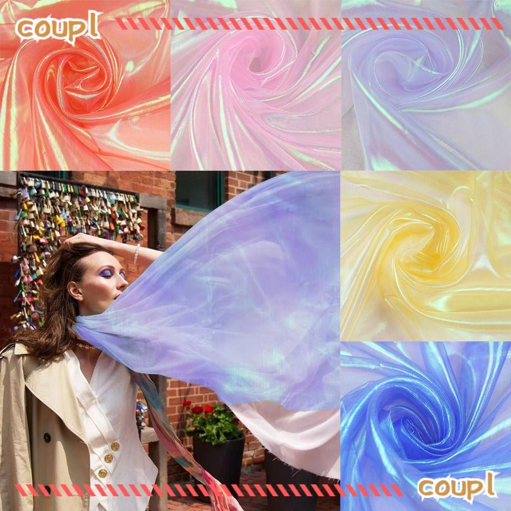 COUPL Organza Vải, Vải tuyn Laser Mỏng Sáng Bóng, Trang Trí Tulle Trong Suốt Organza Váy Vải Cưới