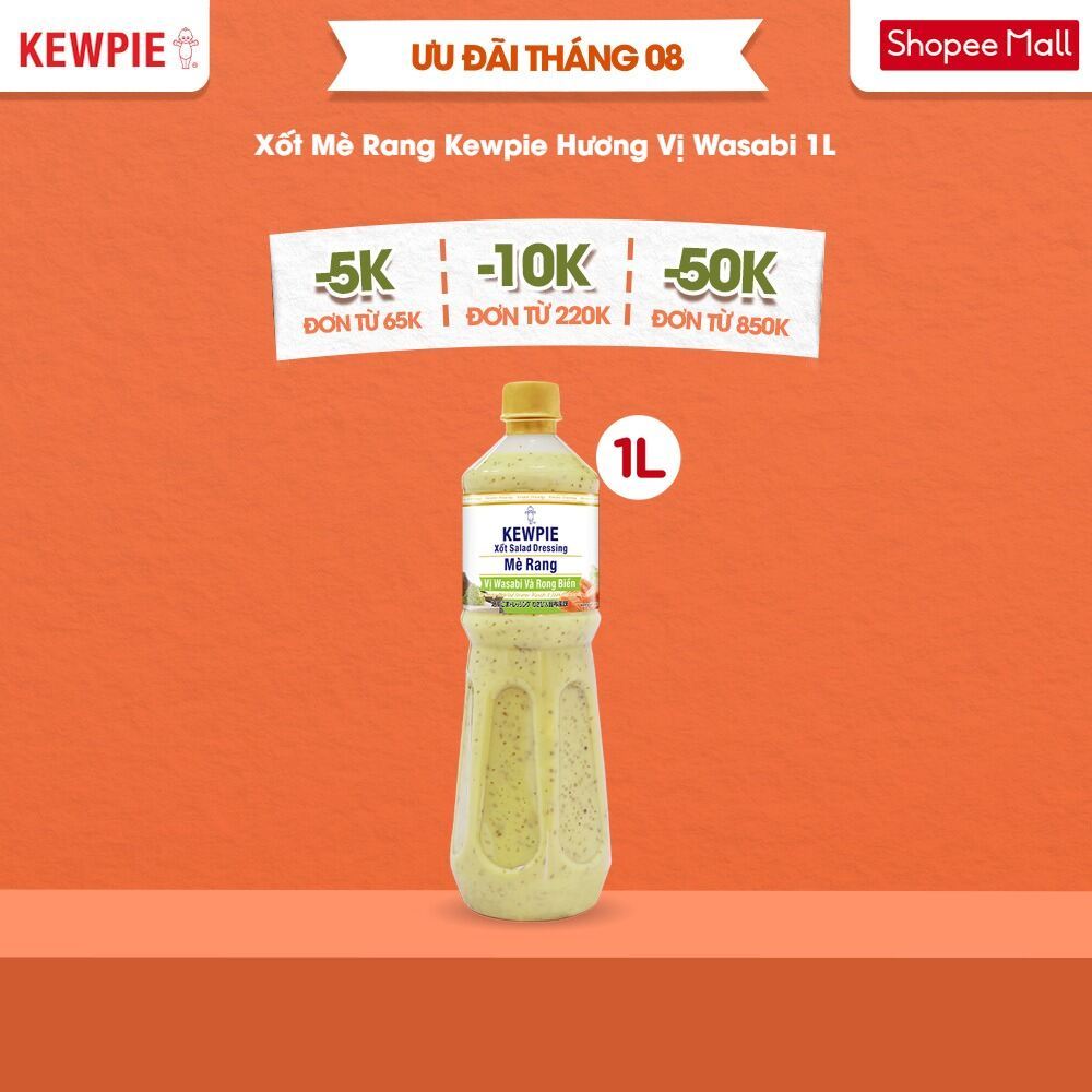 Xốt Salad Dressing Mè Rang Kewpie Vị Wasabi & Rong Biển 1L