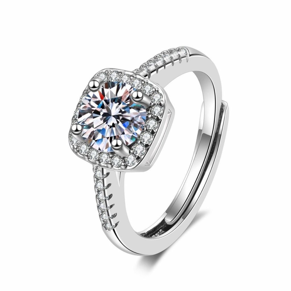 Sugar Cube Ring Zircon Flash Diamond Diamond Ring Flash Square Diamond 8.17