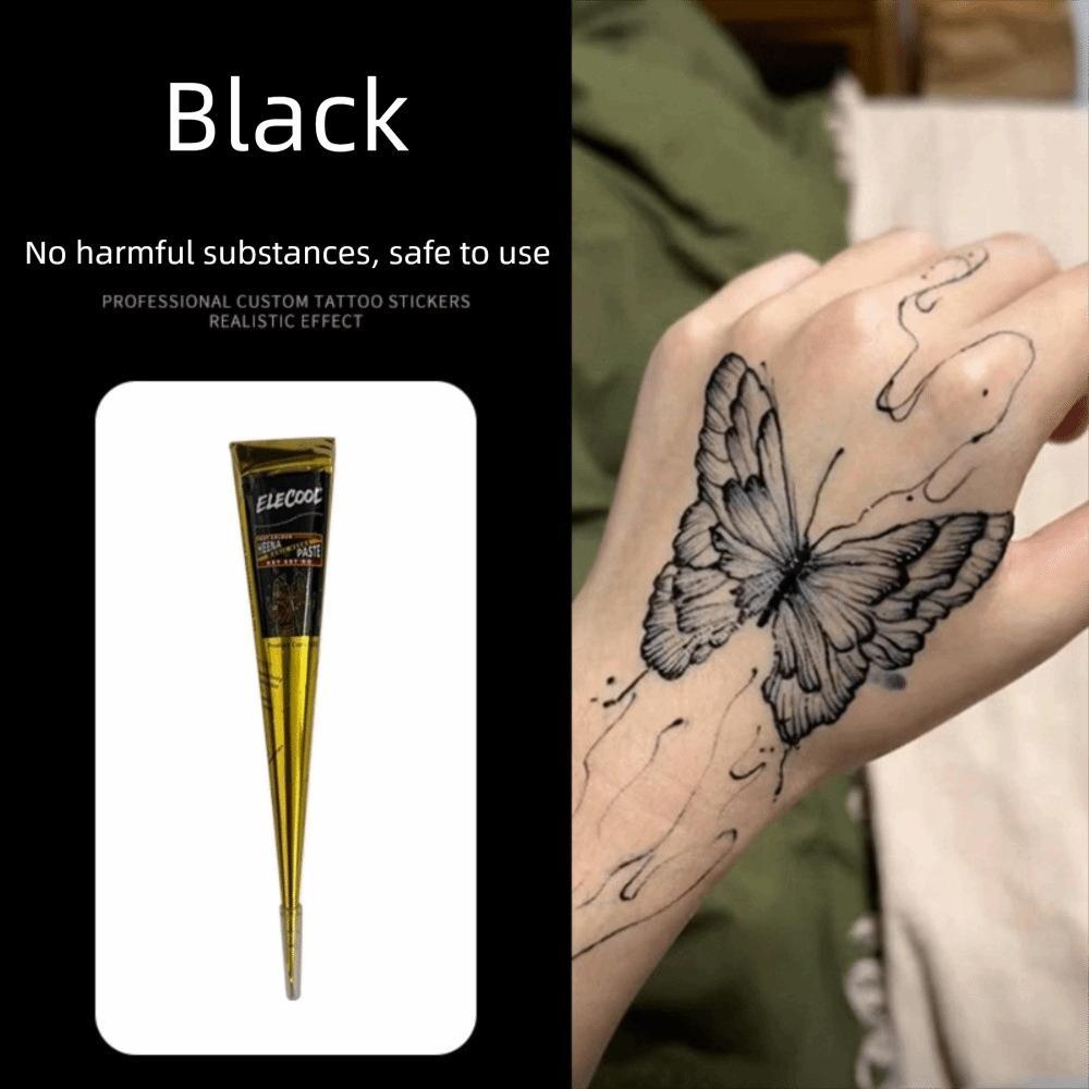DYROWAY Henna Paste Cone, Kem xăm Henna tạm thời dễ sử dụng, Mehndi Bán vĩnh viễn Đen Nâu Nâu Henna 