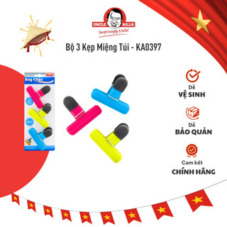 Bộ 3 kẹp miệng túi thức ăn uncle bills niêm phong & bảo quản thực phẩm - ka0397