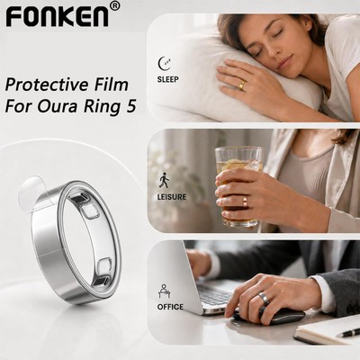 Fonken 5 Phim Bảo Vệ Trong Suốt Cho Oura Ring 5 Siêu Mỏng Vô Hình Vòng Da Trong Suốt Chống Trầy Xước Vòng Thông Minh Phim