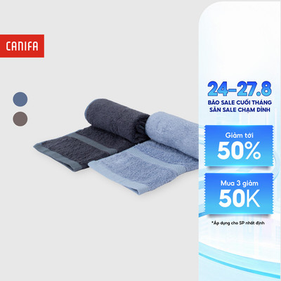 Pack 2 khăn mặt CANIFA MEN thấm hút siêu tốt, mềm mịn an toàn với da 9HA25A002