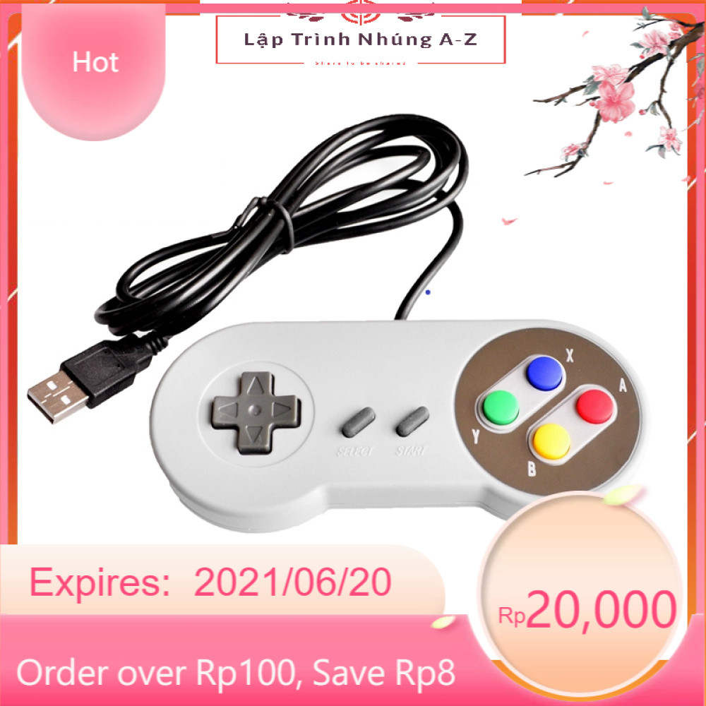 272 [Lập Trình Nhúng A-Z][G51] Tay Cầm Chơi Game 4 Nút Super Nintendo SNES USB Raspberry Pi