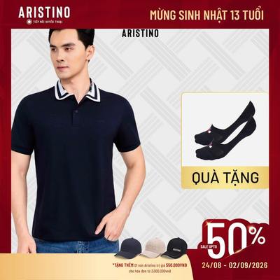 Áo Elite Polo Nam Ngắn Tay Aristino Cổ dệt Jacquard form regular vừa fit, khẳng định phong cách quý ông APS605EDP01