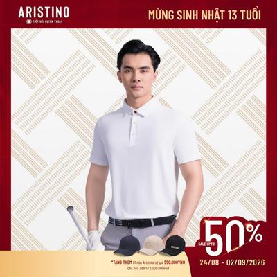Áo Polo Golf Nam Aristino Màu Trắng Thoáng Mát APSG16AS4