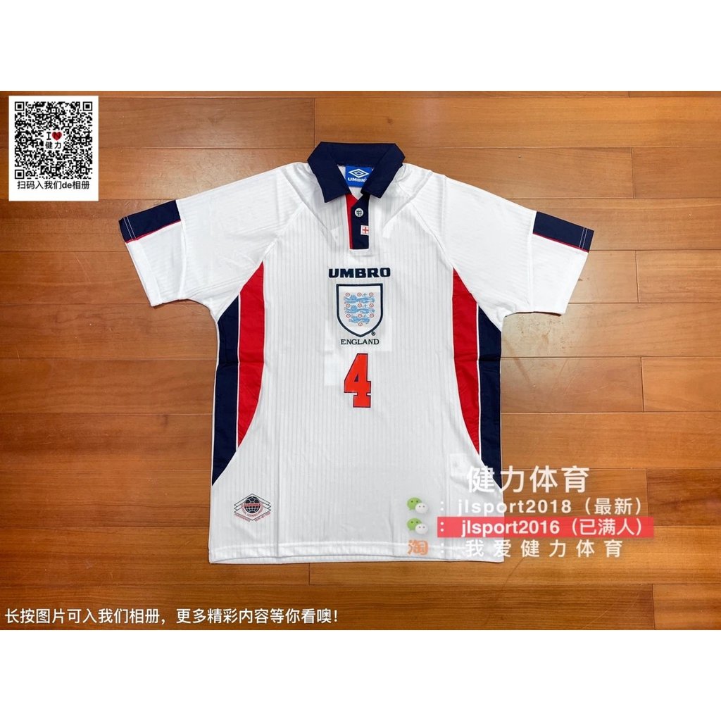 98 Anh Retro Jersey 1998 World Cup Jersey Irving Beckham Đồng phục bóng đá