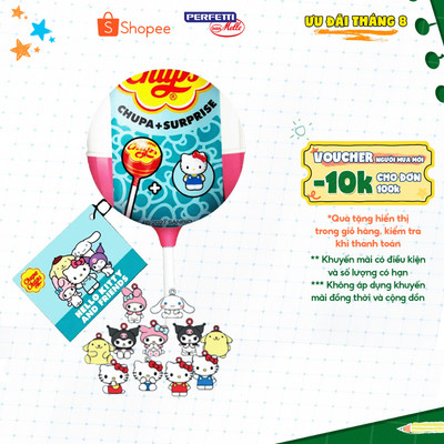 Que kẹo mút Hương dâu đầy bí ẩn Chupa Chups sưu tầm những nhân vật Hello Kitty & Friends