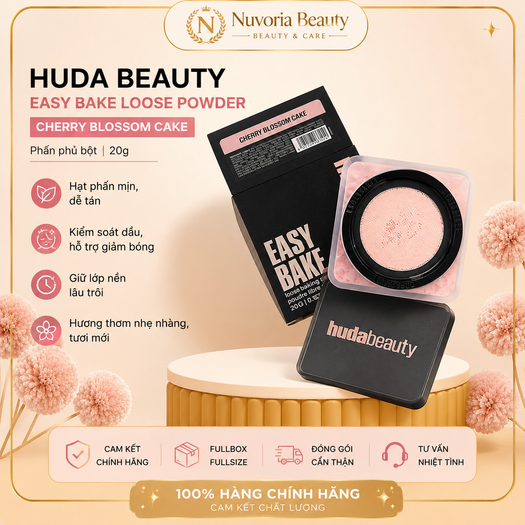 Huda Beauty Easy Bake Loose Powder 20g | Phấn Phủ Bột Mịn, Kiềm Dầu, Dễ Bake