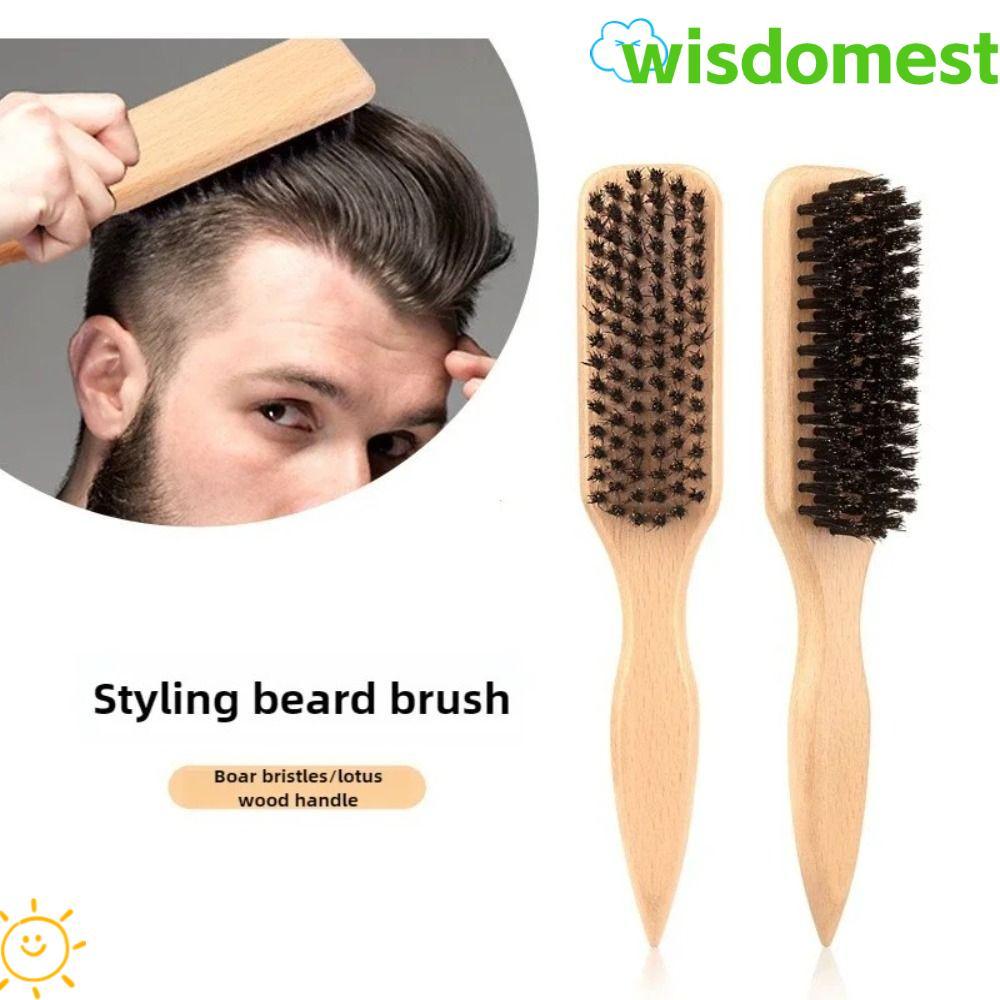WISSDOMEST Boar Lông Bàn Chải Tóc, Chức Năng trêu chọc Gỗ Slick Back Hair Brush, Flyaways Control Sm