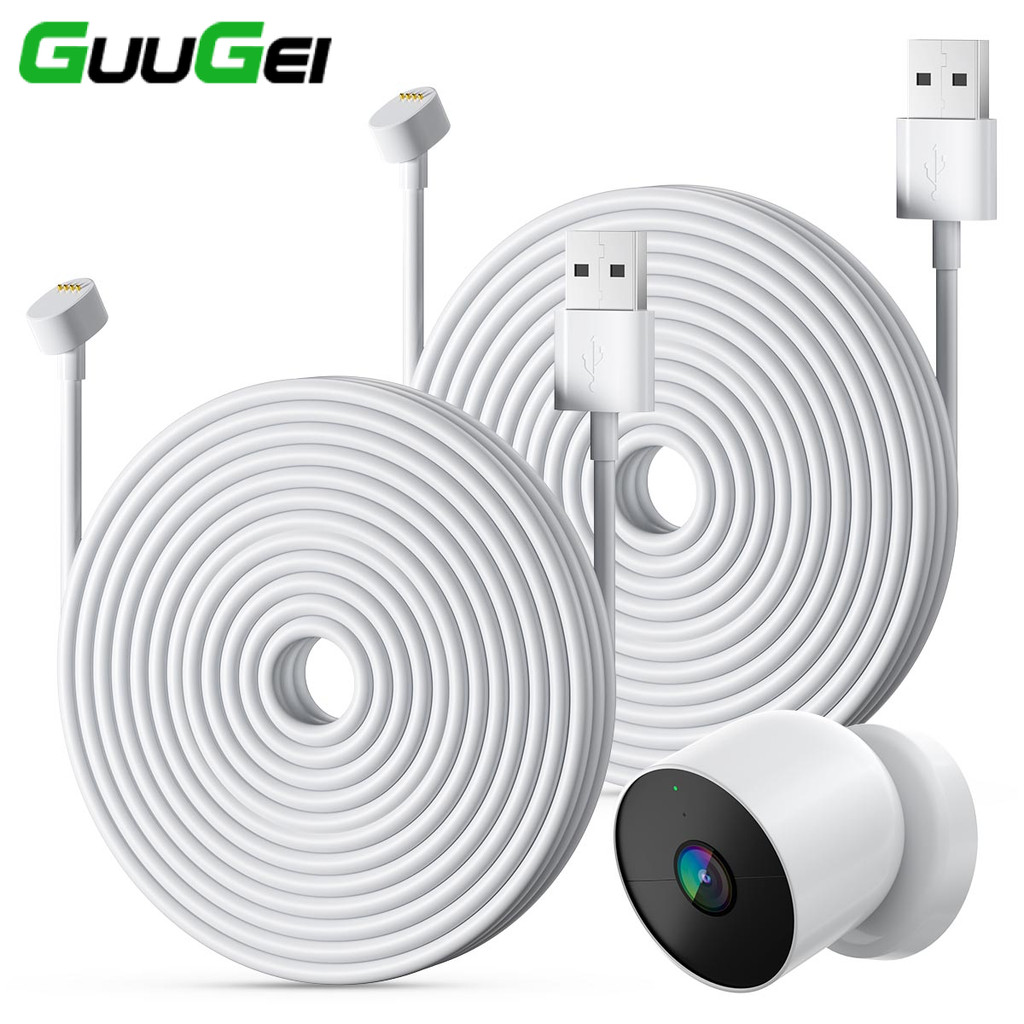 Guugei 9M/7.5M/5M Cáp Sạc Camera Google Camera Mở Rộng Cáp Nguồn Cho Google Nest Cam (Thế Hệ Thứ 2)