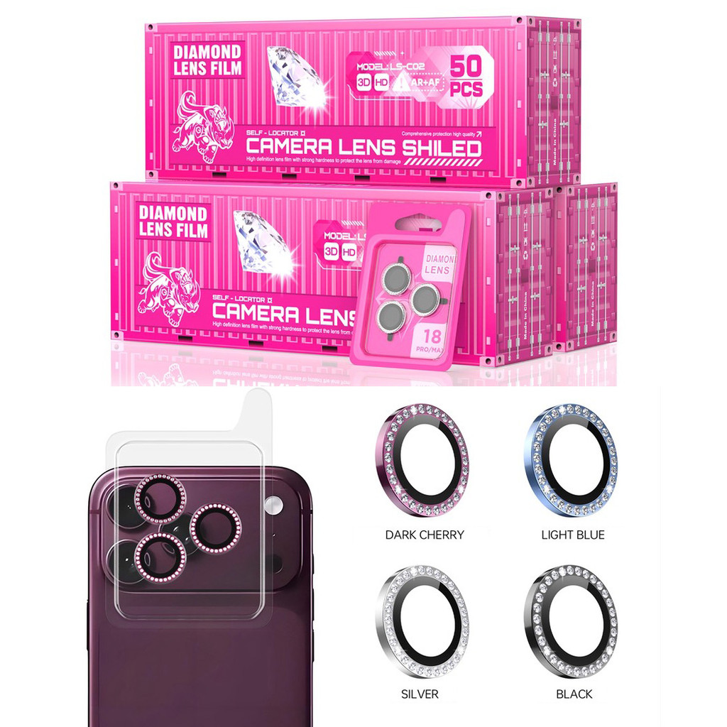 Dành Cho iPhone 18 Pro / 18Pro Max Diamond Eagle Eye Lens Ring Shine Vỏ Bảo Vệ Camera 111
