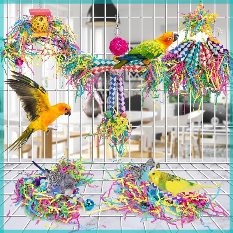 JoJo 5 Gói Chim Tìm Thức Ăn Đồ Chơi Khối Vẹt Nhỏ Đồ Chơi Treo Cho Lồng