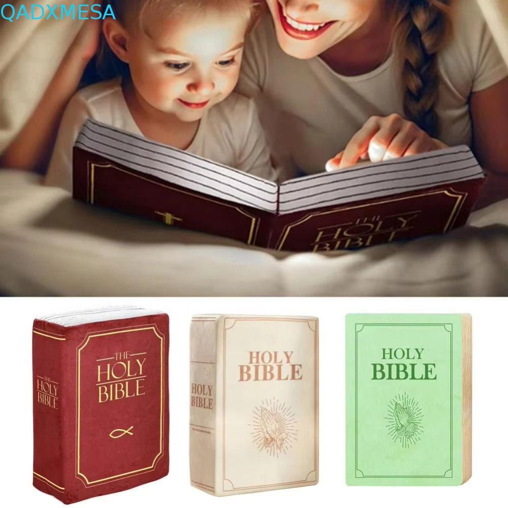 Gối Kinh Thánh QADXMESA, Đồ Chơi Sang Trọng Gối Ném Kinh Thánh Thực Tế, Phòng Khách 33 * 22cm Đệm So