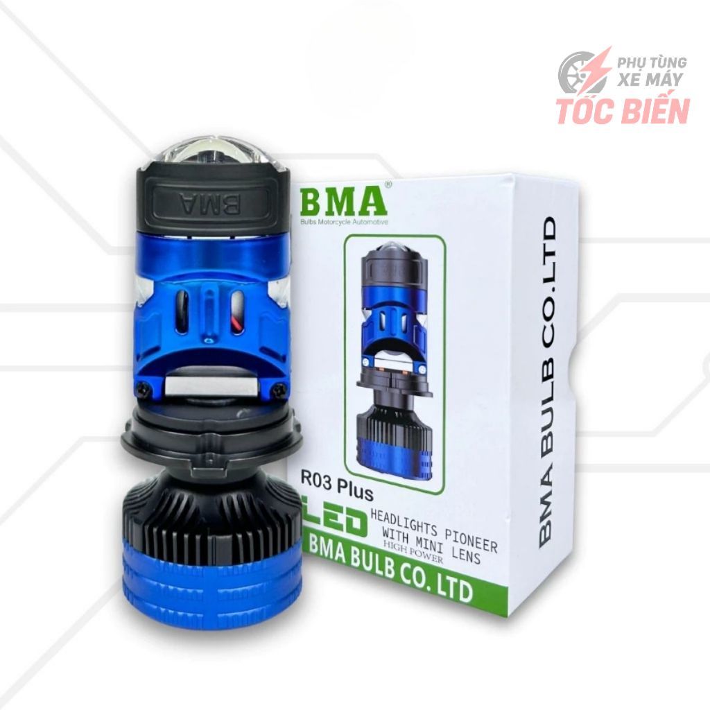 Đèn Pha Bi Cầu Mini BMA W3F Plus 60W, W3F 55W, R03 Plus 70W Chân H4