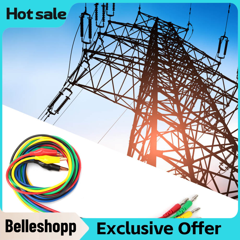 Belleshopp-vn Belleshopp-vn P1042 Cáp thử nghiệm vạn năng 4mm Chuối cắm vào 10mm Aligator Clip Adapt