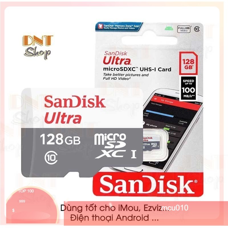 Thẻ Nhớ MicroSDXC SanDisk Ultra 128GB 100MB/s 667x (SDSQUNR-128G-GN3MN)