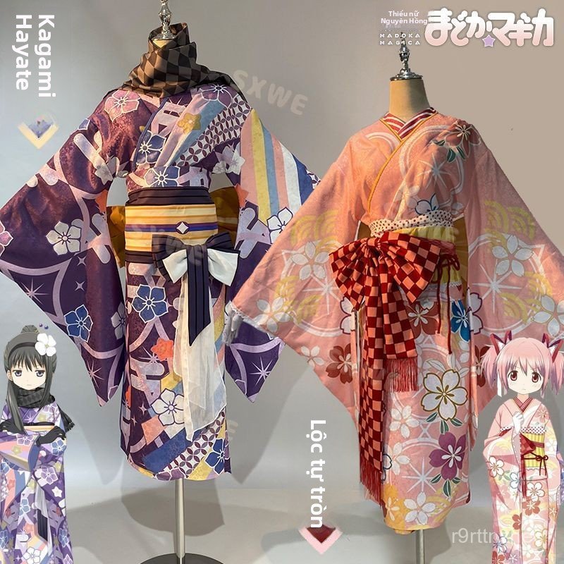 Trang phục cosplay Madoka Magica Kaname Madoka yukata ngoại truyện, bán chạy giao nhanh