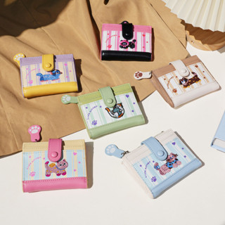  Da PU Có Thể Gập Lại Hoạt Hình Nhiều Màu Sắc In Hình Mèo Ví Nữ Dễ Thương Nhiều Thẻ Hộp Đựng Tiền Mặt Tiện Lợi 