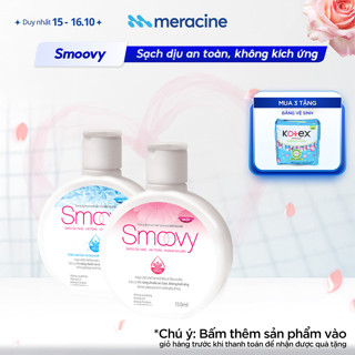 (Che tên) Dung dịch vệ sinh phụ nữ Smoovy thế hệ mới sạch dịu nhẹ, an toàn vùng kín dung tích 150ml