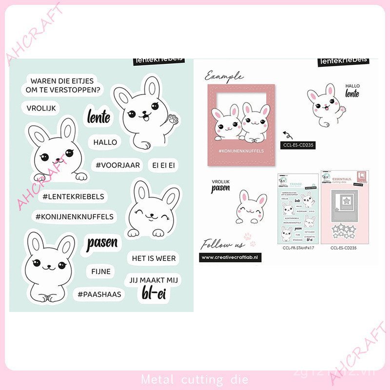 Bộ Sổ Tay Trong Suốt DIY Seal Rabbit Series Seal Silicone 2023 Phong Cách Mới 5147PVC G0FE