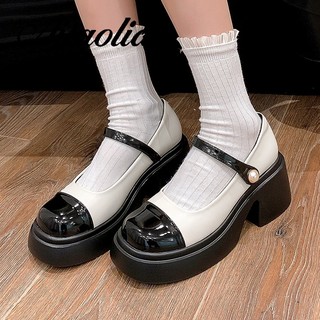 Da Thật Chính Hãng 5cm Nền Tảng Gothic Chiều Cao Lên Loafers Giày Nữ Thời Trang Ngón Chân Tròn Đế Bằng Giày Moccasins Nữ Loafer