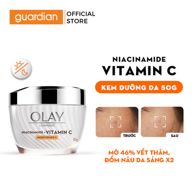 Kem Dưỡng Ẩm OLAY LUMINOUS NIACINAMIDE + VITAMIN C 50G Hỗ Trợ Mờ Vết Thâm, Đốm Nâu, Dưỡng Sáng Da