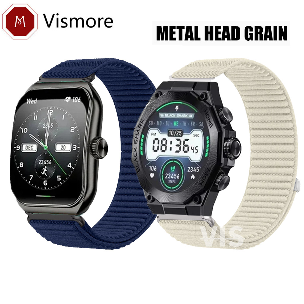 Velcro Nylon Dệt Cho Xiaomi Đen Cá Mập Đồng Hồ GT3 Neo S1 Pro A3 Dây Đeo Tay Thoáng Khí Nam Nữ Thể T