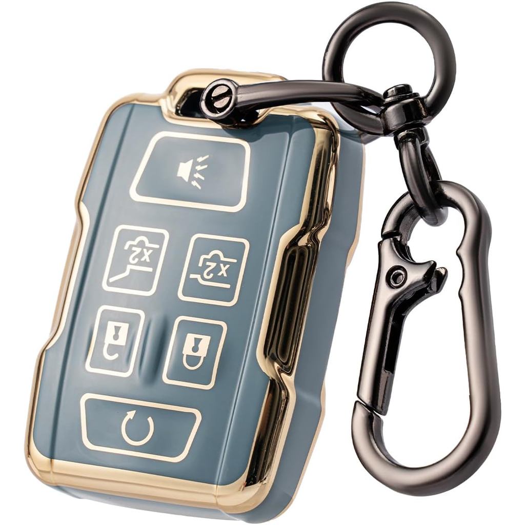 Dành Cho GMC Chìa Khóa fob Bao Có Móc Khóa, Vỏ Chìa Khóa Ô Tô TPU Mềm Cho Chevy Tahoe Suburban 2015 