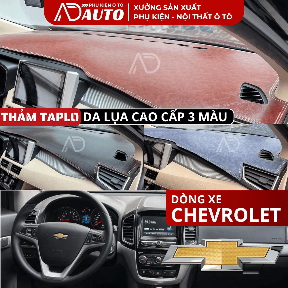 Thảm Taplo Da Lụa CHEVROLET CAPTIVA, CRUZE, ORLANDO, SPARK, COLORADO, TRAILBLAZER, TRAX, chuẩn form,