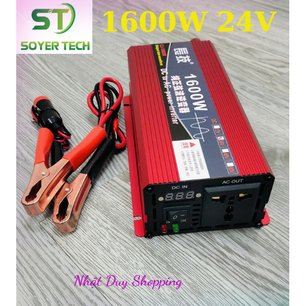 Bộ Kich Điện Inverter 1600W  24V-220V Sin Chuẩn-Đổi Nguồn 1600w Sin Chuẩn.