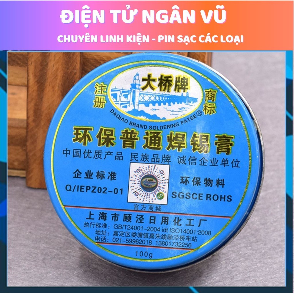Mỡ Trợ Hàn DAQIAO Cao Cấp 100g, Mỡ hàn pin 18650