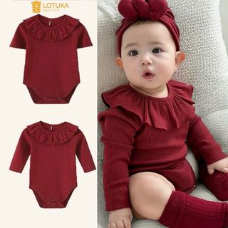  Body Chip Đỏ Noel Body Tết 2026 Kèm Mũ Chất Tăm Cotton LOTUKA Bộ Liền Thân Bé Gái Quần Áo Trẻ Em Size 3-12kg 