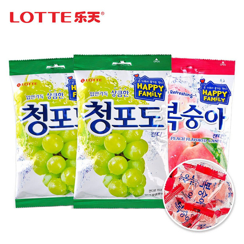 Hàn Quốc Hàn Quốc Lotte Green Glucose Trái Cây Kẹo Cứng Kẹo Chua Hàn Quốc Xanh Titan Glucose Kẹo Cứn